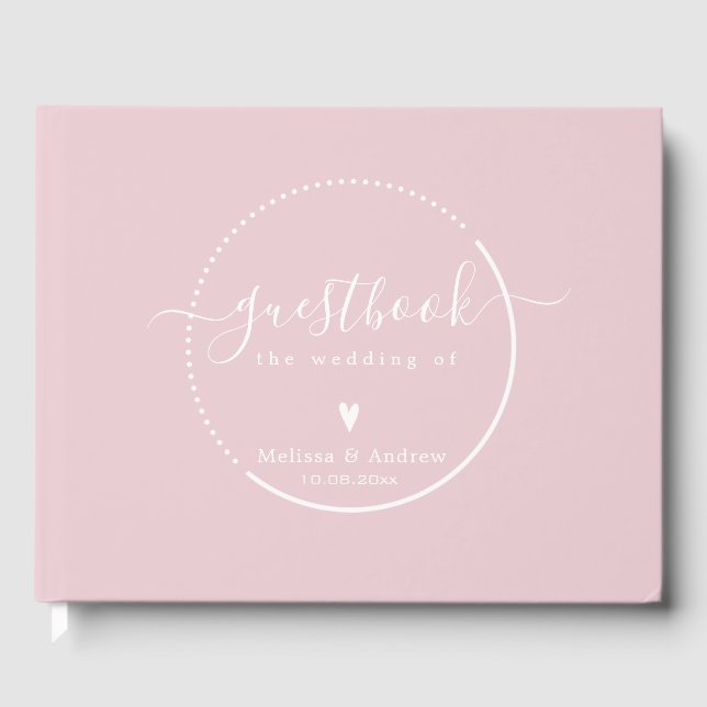 Elegante Kalligrafie - Dusty Pink Wedding Gästebuch (Vorderseite)