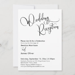 Elegante Kalligrafie Einfache Hochzeitempfehlung Einladung