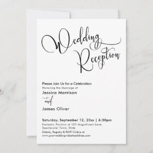 Elegante Kalligrafie Einfache Hochzeitempfehlung Einladung