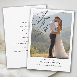 Elegante Kalligrafie Einfache Moderne Foto Hochzei Save The Date