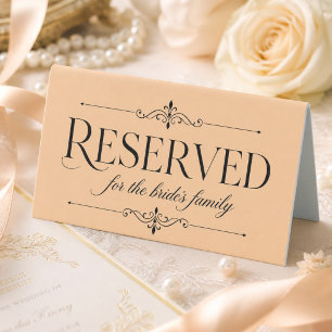 Elegante Kalligrafie Elegante Braut Familie Reserv Tischaufsteller