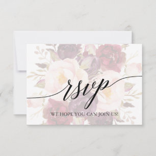 Elegante Kalligrafie Florale Song Request RSVP Kar Karte