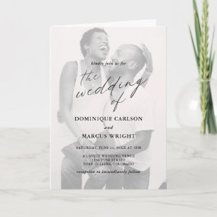 Elegante Kalligrafie-Foto-Moderne Hochzeit Einladung