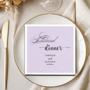 Elegante Kalligrafie Helllila Probedinner Serviette