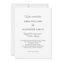Elegante Kalligrafie Hochzeit formale Schwarz & We