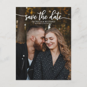 Elegante Kalligrafie Hochzeit Save The Date Foto Postkarte