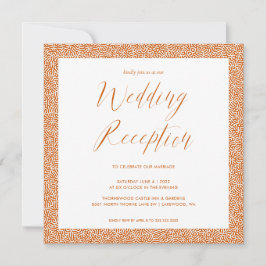 Elegante Kalligrafie Hochzeitempfang Burnt Orange Einladung
