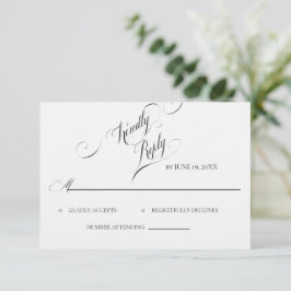 Elegante Kalligrafie-Hochzeits-RSVP-Karte RSVP Karte