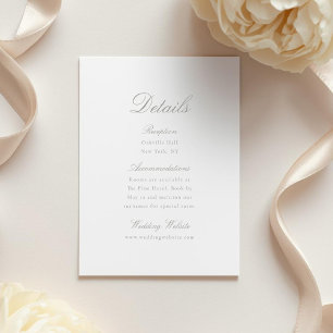 Elegante Kalligrafie-Hochzeitsdetails-Karte Begleitkarte