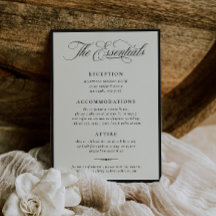 Elegante Kalligrafie-Hochzeitsdetails-Karte