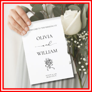 Elegante Kalligrafie   Hochzeitsprogramm Programm