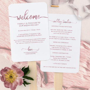Elegante Kalligrafie-Hochzeitsterminplan-Handfäche Fächer