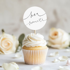 Elegante Kalligrafie Hochzeitstorte für sie Runder Aufkleber