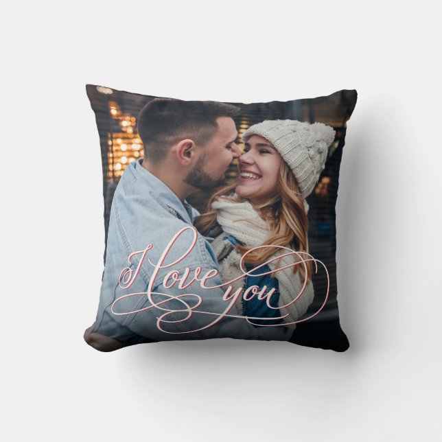 Elegante Kalligrafie I Liebe Kissen (Vorderseite)