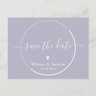 Elegante Kalligrafie Lavender Wedding Save the Dat Postkarte