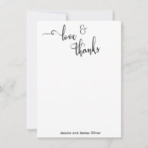 Elegante Kalligrafie Liebe & Dankbarkeit Typografi Dankeskarte