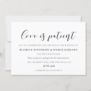 Elegante Kalligrafie Liebe ist geduldig Hochzeitst Einladung