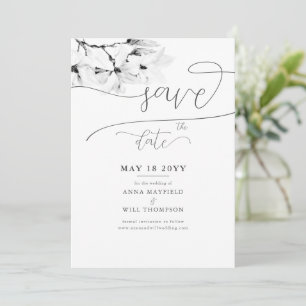 Elegante Kalligrafie Magnolia Hochzeit Speichern S Einladung