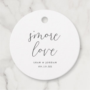 Elegante Kalligrafie Mehr Liebe Gastgeschenk Hochz Geschenkanhänger
