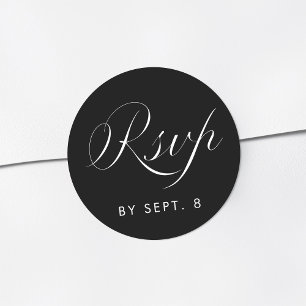 Elegante Kalligrafie Minimalistisch Black UAWG Runder Aufkleber