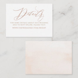 Elegante Kalligrafie Minimalistische Hochzeitsinfo Begleitkarte