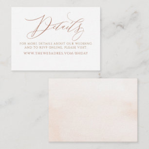 Elegante Kalligrafie Minimalistische Hochzeitsinfo Begleitkarte