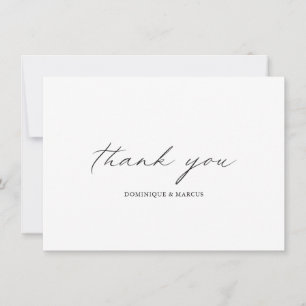 Elegante Kalligrafie Moderne Hochzeit Dankeskarte