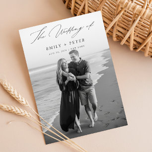 Elegante Kalligrafie Moderne Hochzeit des Fotos Einladung
