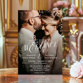 Elegante Kalligrafie Moderne Hochzeit des Fotos Einladung