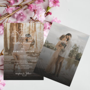 Elegante Kalligrafie Moderne Hochzeitskarten Einladung