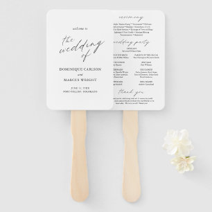 Elegante Kalligrafie Moderne Hochzeitsprogramm Fächer