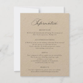 Elegante Kalligrafie Moderne SkriptWedding Info Einladung