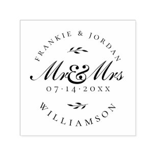 Elegante Kalligrafie Mr & Mrs Wedding Save the Dat Permastempel
