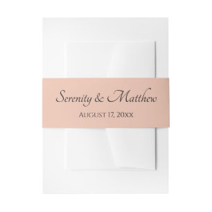 Elegante Kalligrafie Personalisierte Rosa Hochzeit Einladungsbanderole