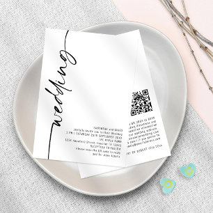 Elegante Kalligrafie QR-Code in jeder Farbe Hochze Einladung