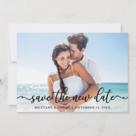 Elegante Kalligrafie Rette die neue Datumskarte Save The Date