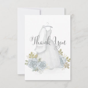 Elegante Kalligrafie-Schrift Brautkleid-Typografie Dankeskarte