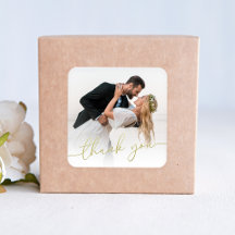 Elegante Kalligrafie-Schrift Foto Danke Hochzeit