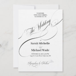 Elegante Kalligrafie-Schrift Hochzeitseinladung Einladung