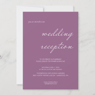 Elegante Kalligrafie-Schrift Hochzeitsempfang Einladung