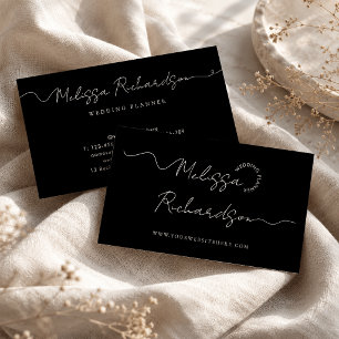 Elegante Kalligrafie-Schrift minimal schwarz-weiß Visitenkarte