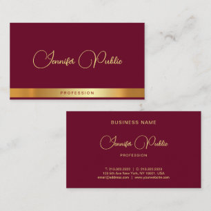 Elegante Kalligrafie-Schrift Name Gold Text Rubinr Visitenkarte