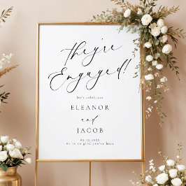 Elegante Kalligrafie-Schrift Sie sind verlobt Will Poster