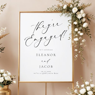 Elegante Kalligrafie-Schrift Sie sind verlobt Will Poster