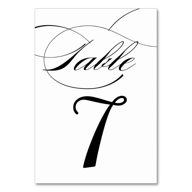 Elegante Kalligrafie-Schrift Tischnummernkarte Tischnummer (Rückseite)