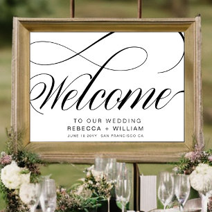 Elegante Kalligrafie Script Begrüßung Poster