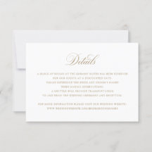 Elegante Kalligrafie Script-Hochzeitdetails Beilag