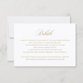 Elegante Kalligrafie Script-Hochzeitdetails Beilag Einladung