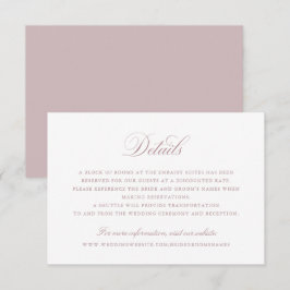 Elegante Kalligrafie Script-Hochzeitdetails Beilag Einladung