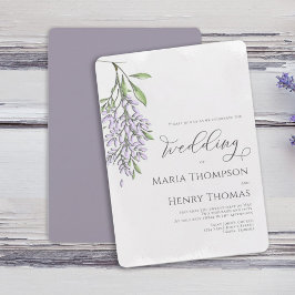 Elegante Kalligrafie Script Lavender Wedding Einladung